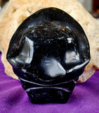LG. Black Agate Crystal Pirate Skull Carving ⚓🏴‍☠️🤯✨☠️🦜🖤