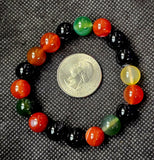 Mixed Agate Crystal Bracelet 📿✨❤️💚🖤💛