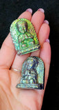 Rainbow Titanium Bismuth Praying Buddha Figurine 🧘‍♀️✨🕉️🙏💚💙