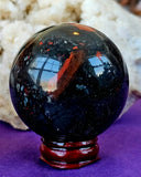 Polished Bloodstone Crystal Sphere ✨🔮🩸🩶⚜️