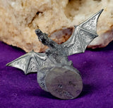 Antique Vintage Pewter Soaring w/Crystal Ball  🔮✨💜🐲🐉
