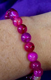 Hot Pink Dyed Agate Crystal Stretch Bracelet ✨📿🩷