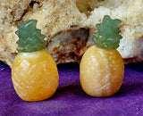 Green Aventurine & Orange Calcite Crystal Pineapple Carving 🍍🍍🍍
