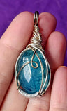 Dyed Blue Crackle Quartz Silver Wire Wrapped Necklace 📿✨🌊💠🔵