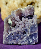 MD. Partially Polished/Raw Grape Agate Obelisk Crystal Tower w/Calcification Included 💜🍇💚