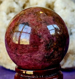 Sunset Rhodonite Crystal Sphere 🩷🔮🧡