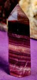 Banded Rainbow Fluorite Crystal Tower 💚✨💜☪️💛