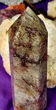 LG. Rutilated Smokey Quartz w/Red Hematoid Veins Crystal Tower 😍🤯✨🤍💠💎🌬️💨❤️