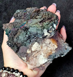 LG. Raw ridescent Rainbow Turgite Crystal Mineral Specimen 🤯🤩✨🌈🖤🤍
