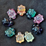 Rainbow Fluorite Crystal Turtle Carving 🐢💜💙💛💚🔮🐢✨
