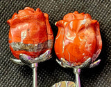 Red Jasper Crystal Rose w/Silver Metal Stem🌹✨💎❤️