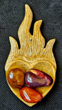 Yellow Jasper Crystal Flaming Heart Trinket Dish ❤️🔥🟡💛