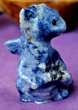 Blue & White Aventurine w/Black Obsidian Eyes Crystal Dragon Sculpture 💙💠🌊🐲🐉