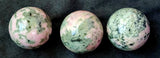 American Rhodonite aka Pink Opal & Green Tourmaline Crystal Sphere 💚✨😍🤯🔮🩷