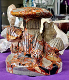 XXL Money Agate Crystal Snail & Mushroom Statue 🤍🍄🐌🍄💵💰♥️