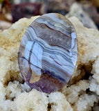 Banded Agate & Amethyst Crystal Palmstone 💜✨🤍💎