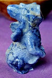 Blue & White Aventurine w/Black Obsidian Eyes Crystal Dragon Sculpture 💙💠🌊🐲🐉