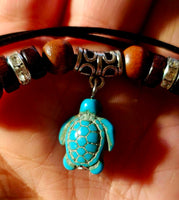 Turquoise Turtle Crystal Necklace 🩵🐢📿