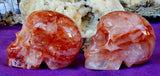 LG. Red Fire Hematoid Quartz Crystal Skull Carving ✨💀☠️❤️🤩🤯