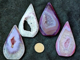 Dyed Pink Agate Crystal Tear Shaped Freeform ✨🩷