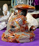 XXL Money Agate Crystal Snail & Mushroom Statue 🤍🍄🐌🍄💵💰♥️