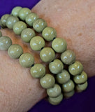 Olive Jade Crystal Stretch Bracelet 📿 ✨ 💚🫒