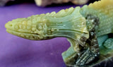 Caribbean Calcite Crystal Hand Carved Basilisks Lizard