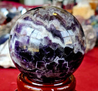 LG. Chevron Amethyst Crystal Sphere ✨🔮💜