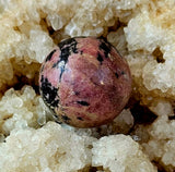 Mini Rhodonite Crystal Sphere ✨ 🩷🖤😍🔮