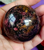 Rhodonite Crystal Sphere 🖤🔮🩷🧡✨