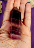 Banded Rainbow Fluorite Crystal Tower 💚✨💜☪️💛