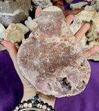 XXL MASSIVE Pink Amethyst Crystal Slab on Gold Metal Custom Display Stand 😍🤯🩷🌸⚜️🌟