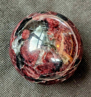 Arfvedsonite aka Fireworks Stone & Garnet Crystal Sphere 🔮🖤❤️