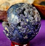 Partially Polished Raw Grape Agate Crystal Sphere 💜🔮🍇💚💙💙