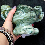 MASSIVE Green Jasper Lilo & Stitch Statue 💙👽👾🛸🤯💚