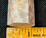 Red Veined Jasper Crystal Tower w/Gold Etched Moons & Stars ✨🌙♥️🍒