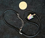 Rainbow Titanium Bismuth Crystal Kitty Cat Necklace ✨🐾🐈📿🌈