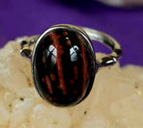 Ocean Jasper Oval Shaped Crystal SS 925 Adjustable Ring 💍💎✨🪸🌊🔵