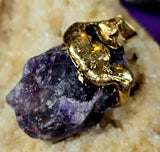 Raw Amethyst w/Green Aventurine Crystal Necklace 📿✨💜💚