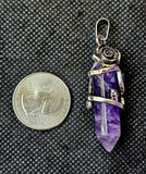 Assorted Crystal Double Terminated Silver Rose Necklace 📿💚💜💛🌹