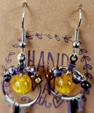 Handmade Citrine Crystal Silver Dangle Earrings ✨🤩💎⚜️