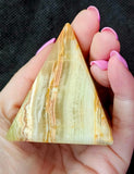 MD. Banded Onyx Crystal Pyramid Carving ✨🍂🍃💚
