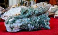 HUGE Moss Agate Crystal Dragon Head! 🐉💚🐲