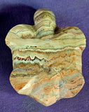 Hand Carved Mexican Lace Agate Crystal Turtle Figurine