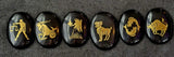 Black Obsidian Gold Etched Zodiac Palmstone ✨🖤⚜️⚖️♈♏♎