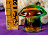 LG. Glass Blown 'Crystal' Mushroom 💚❤️🍄🍄🍄🧡💛