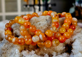 Dyed Orange Agate Crystal Stretch Bracelet 📿✨🧡🍊🤍