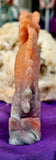 XL Peach Calcite Crystal Asian Themed Dragon Statue ✨ 🤩 🤯 🐲🐉🧡🍑