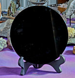 Black Obsidian Crystal Scrying Mirror w/Display Stand ✨🪞🖤🧙‍♀️🧹