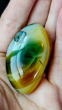 Dyed Agate Crystal Palmstone 💛✨️💚